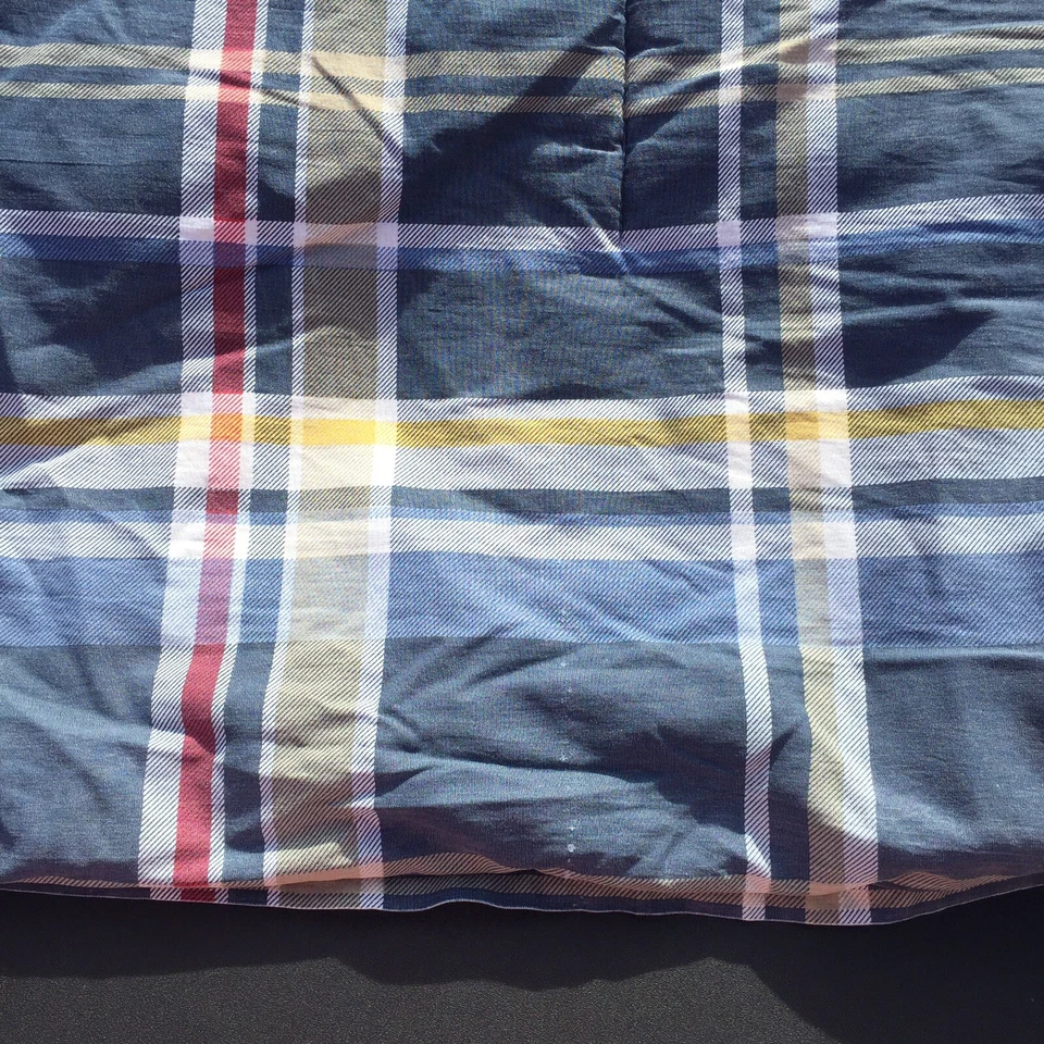 Plaid Twin Size Comforter Nautica Blue Red Yellow 100% Cotton - Image 4 of 4