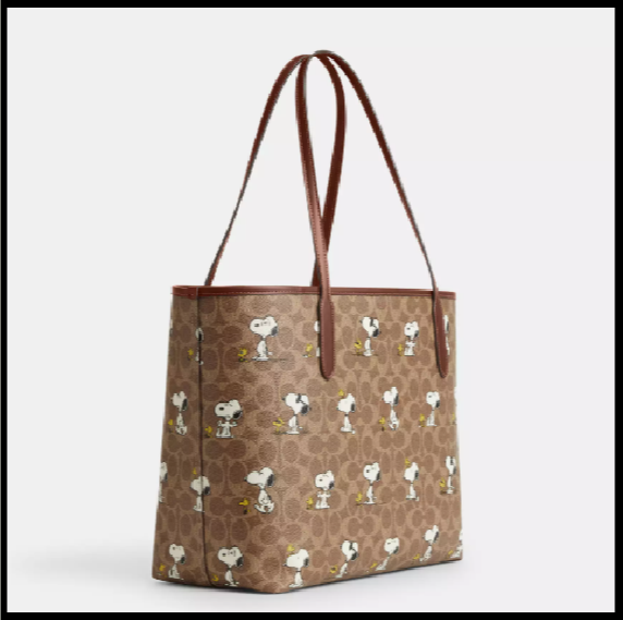 COACH スヌーピー シティ トート CBJ89 Buy Coach CBJ89 Peanuts City Tote Bag Signature Canvas Snoopy