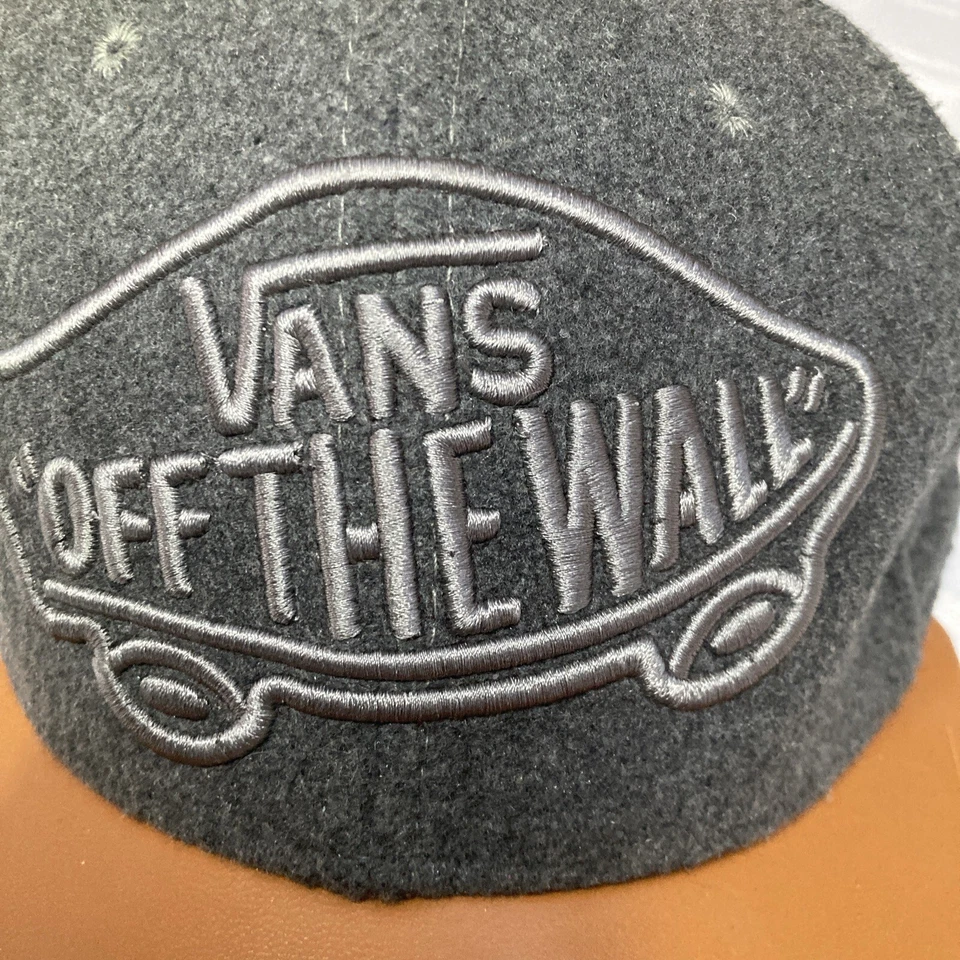 Vans "OFF THE WALL" Snapback Hat Adjustable Brown Faux Leather New Era Fits - Image 2 of 4