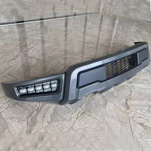  For 2021-2023 F150 F-150 Gloss Black Raptor Style W/LED Lights Front Bumper - Bild 4 von 9