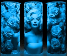 Glow in the Dark Marilyn Monroe on Roses Cup Mug Tumbler 20oz