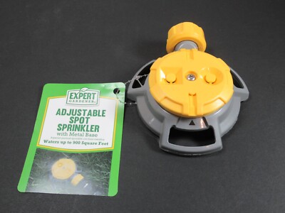 New Spot Sprinkler Adjustable Expert Gardener 4 Pattern Waters 900Feet MetalBase