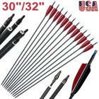 12x 30"/32" Archery Carbon Arrows Turkey Feather SP 500 For Compound Recurve Bow