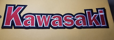Motorcycles Kawasaki red Rocker Embroidered Patch approx 3x11.5''