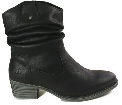 RIEKER Schuhe Stiefeletten Western Style Schwarz Reißverschluss