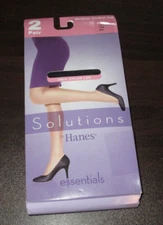 Hanes Solutions Pantyhose Control Top Black Large - Pack of 2 Pairs