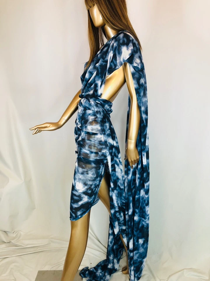 LOT Designer Fabric Essentials Alexander McQueen-inspo Chiffon Poly Sheer Cloud - Image 3 of 4