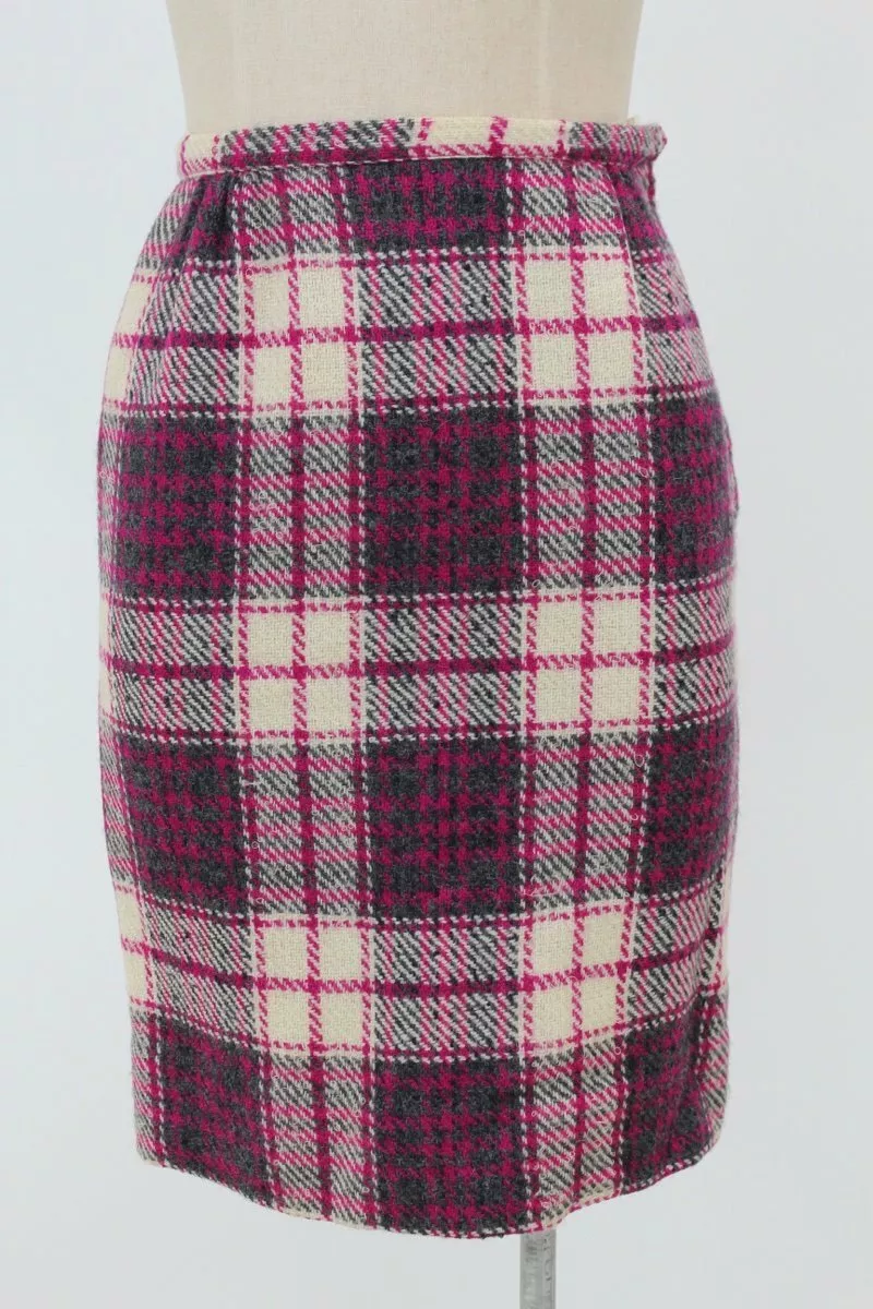 Plaid pencil top skirt xs