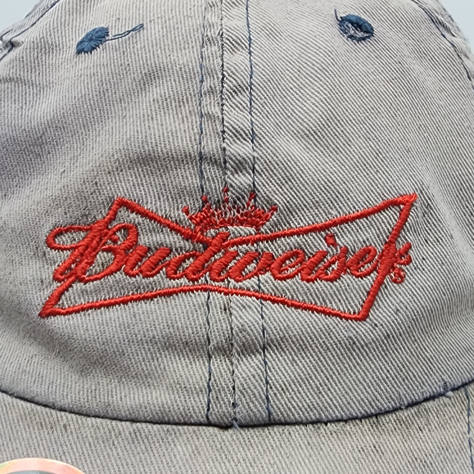 Budweiser Baseball Cap Hat Severe Distressed Adju… - image 10