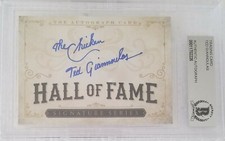 TED GIANNOULAS The Chicken Signature Card AUTO signed BAS Beckett Authentic HOF 