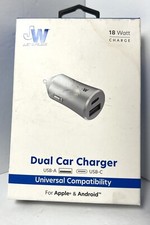 Just Wireless 3.4A Dual Port USB-A and USB-C Car Charger - Gray