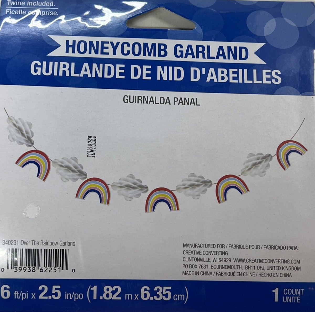 Over The Rainbow Shaped Banner Honeycomb Garland | eBay