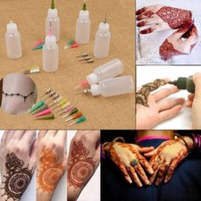 DIY Henna Kit Applicator Bottle Paste Tattoo Body Art Nozzle Drawing Tool Set