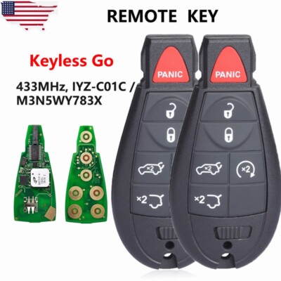 2x NEW KEYLESS GO PROXIMITY Remote Key Fob For 2012 Jeep Grand Cherokee IYZ-C01C
