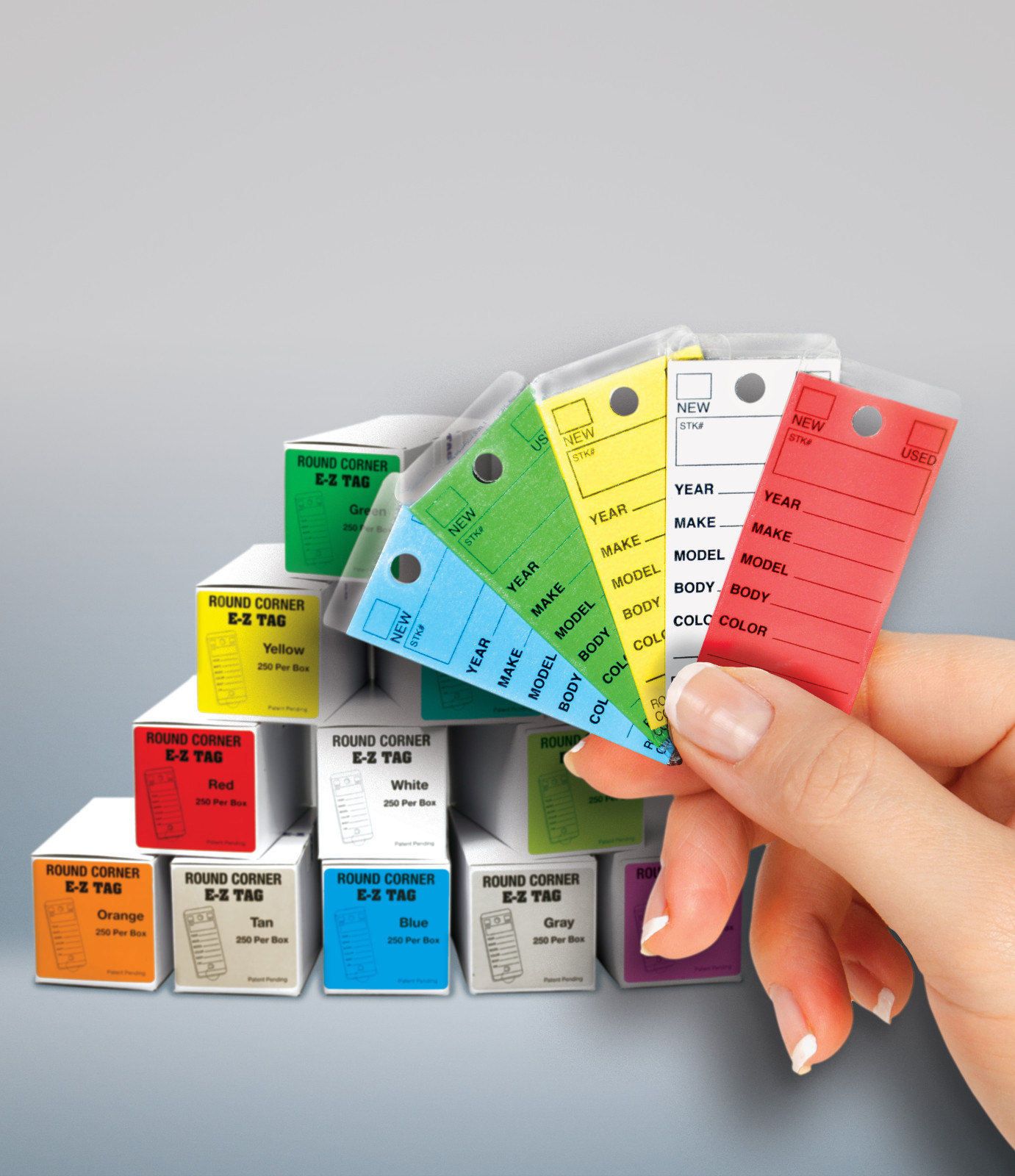 Car Dealer Key Tags Orange Tags, Self Laminating, Round Corner EZ407 250p eBay