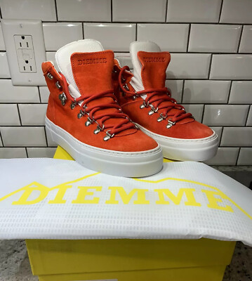 New! $398 Sz 38 Bandier X Diemme Blood Orange Marostica Mid Shoes Sneakers  Italy