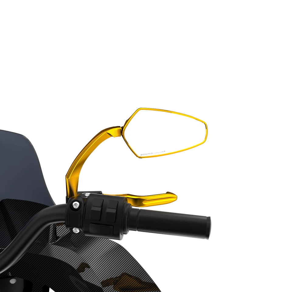 Espejos retrovisores dorados para motocicleta Harley Softail Dyna Street Bob Low Rider  Foto 4 de 4