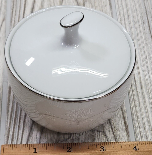 Noritake WHITEBROOK 6441 Sugar Bowl/Lid with Silver Trim - Picture 12 of 13