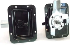 Red Hound Auto Pair (2 Pack) RV Paddle Lock Black Folding Recessed T 