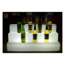27 Inch 3 Step LED Lighted Back Bar Liquor Bottle Shelf Glowing Display Stand