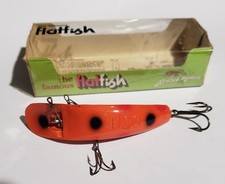 Vintage Helin Flatfish "Non-Rattle U20 Solid Florescent Orange with Original Box