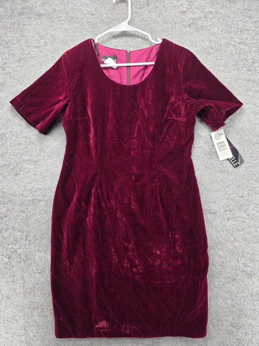 my michelle red dress Vintage My Michelle Dress Velour Sleeveless Red Tie Back Fit And Flare Y2K  90's