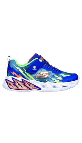 Skechers Light Storm 2.0 Kids Light Up Shoes Blue/Lime UK 9.5 EU 27 US 10- NEW