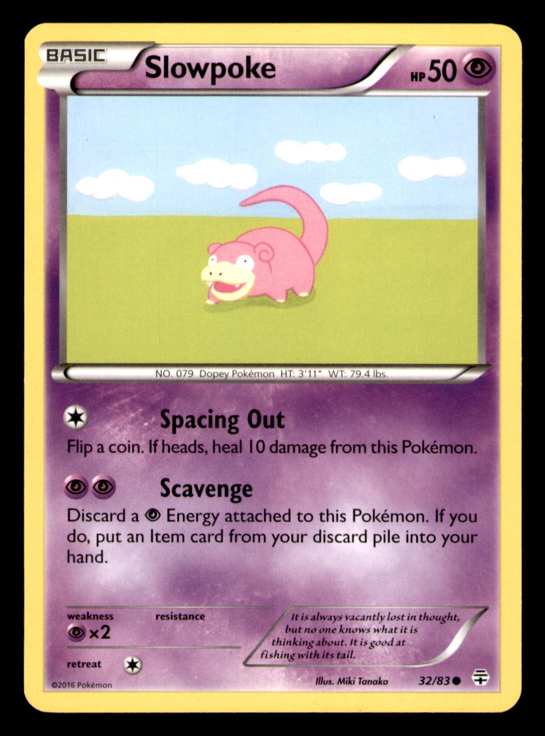 Slowpoke 32/83 C LP Generations 2016 Pokemon