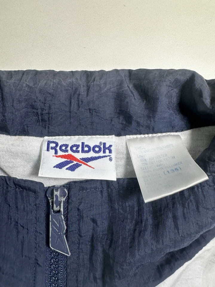 Винтажный 90-х Reebok ветровка куртка комплект костюм темно-синий размер XL - Изображение 3 из 4