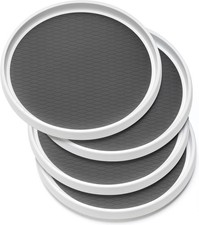 Set of 4, 10 Inch Non-Skid Lazy Susan Organizers - Turntable Rack for Cabinet,