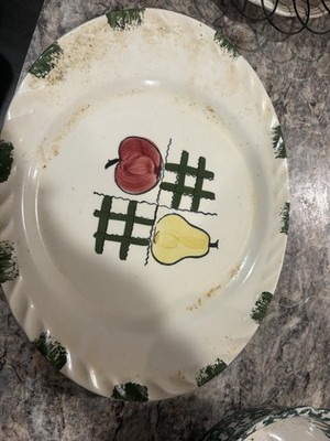 Blue Ridge Southern Potteries Vintage Serving Platter In tick tack Pattern