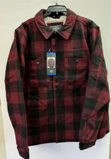 GH Bass Mens Fleece Lined Shirt Jacket Poly Wool Fleece Buffalo Wool Large