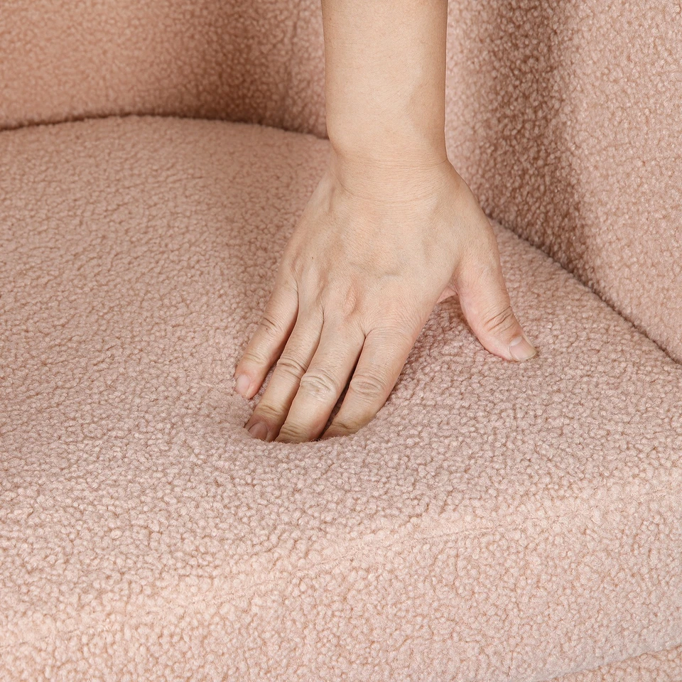 Sillón con brazo tapizado de tela de lana con sofá individual otomano sala de estar Foto 4 de 4