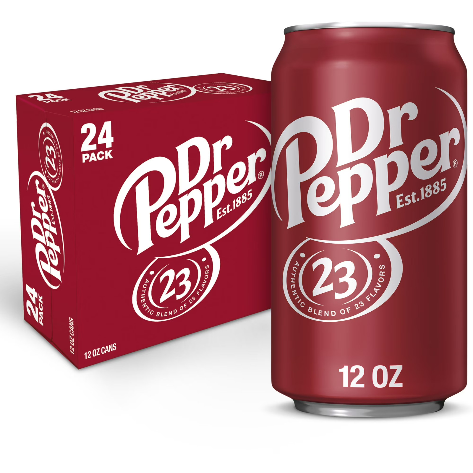 Dr Pepper Soda Pop, 12 fl oz, 24 Cans