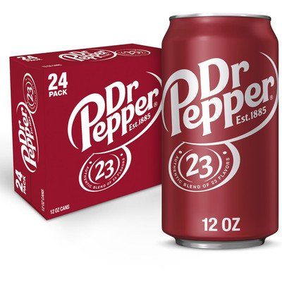 Dr Pepper Soda Pop, 12 fl oz, 24 Cans