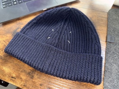 Maison Margiela Wool Beanie - Navy Blue  - Size M (1)