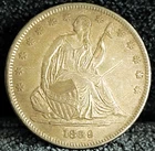 1839 Seated Liberty Half Dollar AU++ In Grade 100% Original Obverse Scratch