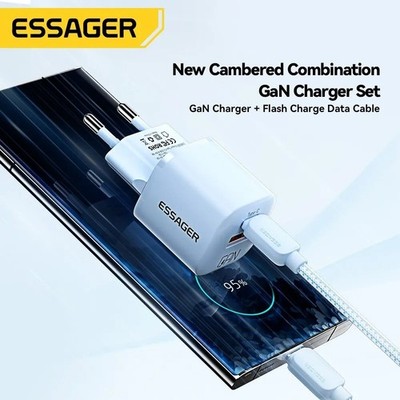 Essager 20W GaN USB Type C Charger PD Fast Charge Phone QC 3.0 Quick Chargers