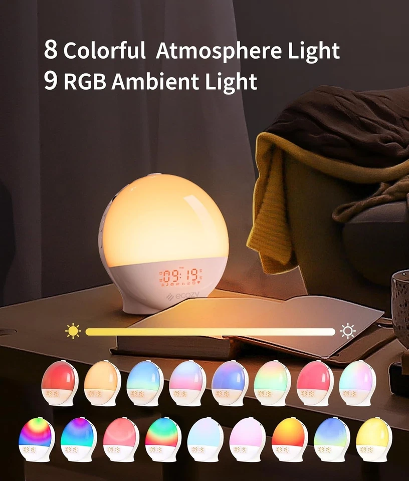 ecozy Sunrise Alarm Clock, Smart Wake Up Light, Sunrise/Sunset Simulation, App&V - Image 3 of 4