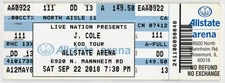 2018 J. Cole Full Complete Concert Ticket Stub Rosemont IL