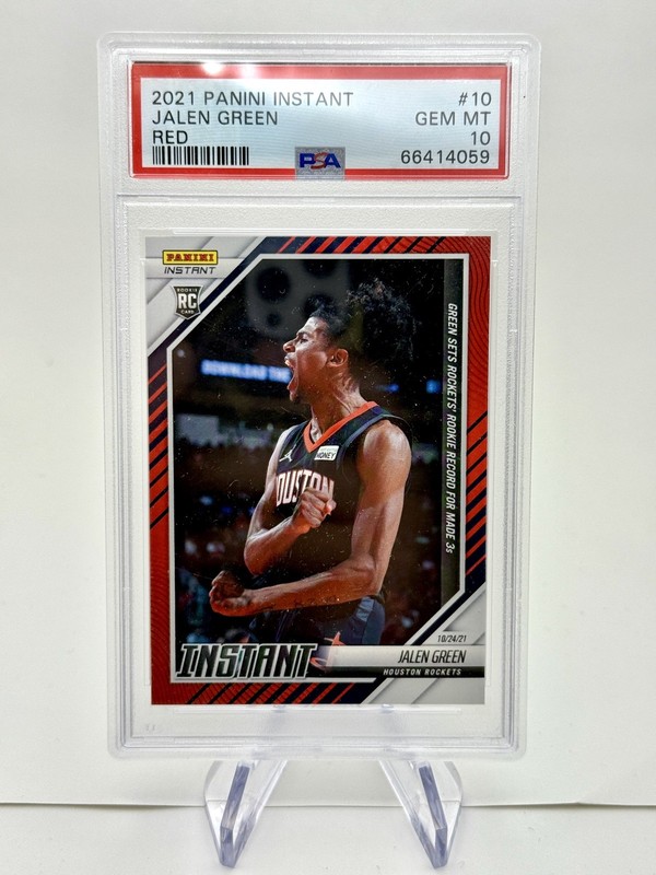2021-22 Panini NBA Instant - #10 Jalen Green (RC) Red Parallel /99 PSA 10