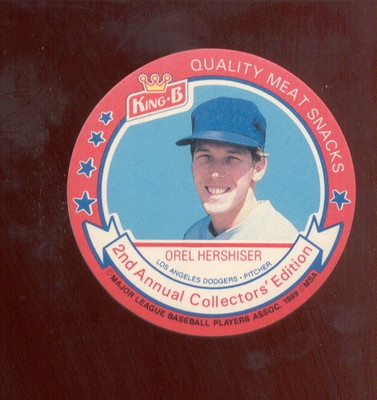 1989 King B OREL HERSHISER Los Angeles Dodgers Rare Disc Card Mint