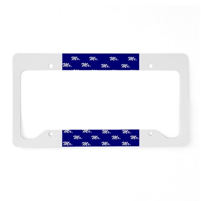 CafePress Blue Mr Pattern For Him License Plate Holder License Frame (412858643)