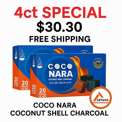 Coco Nara Coconut Shell Charcoal | 80 Pieces (20pcs x 4 Boxes)  SPECIAL 4ct Deal