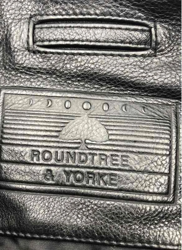 Roundtree & Yorke Mens Black Leather Full-Zip Bomber Jacket Size Medium - Image 4 of 4