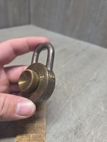 Junkunc Bros MFRS Combination Lock Style Brass Vintage Patent 1912 With Combo - Picture 5 of 12