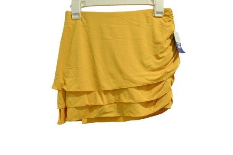 NEW JoyLab Tiered Active Skort Built-In Shorts Ruched Side Yellow M Athleisure