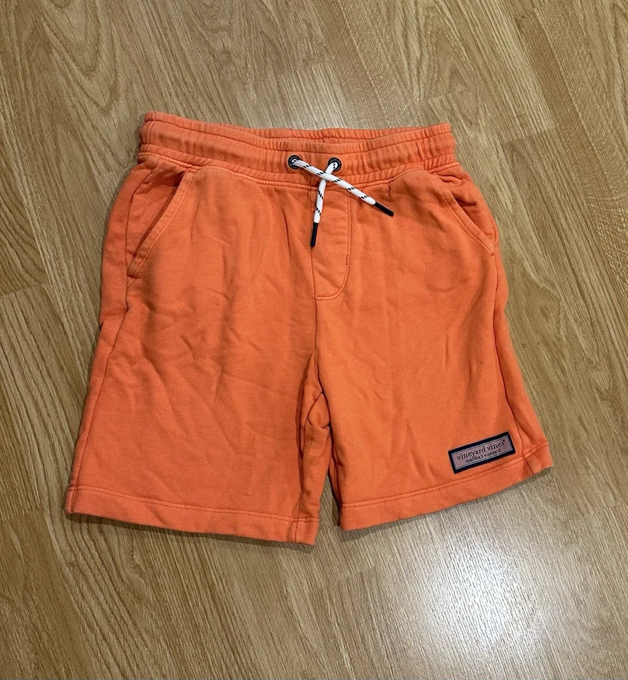 Vineyard Vines  BOYS' SUN-WASHED KNIT JETTY SHORT, Orange Small - Image 2 of 4