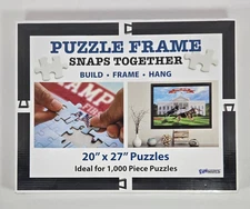 Funwares 20 X 27 Puzzle Frame Easy to Hang Contemporary Matte Black Easy to Hang