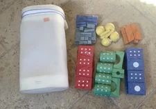 Wooden Building Blocks Multi Colored with Plastic Carrying Container (New)